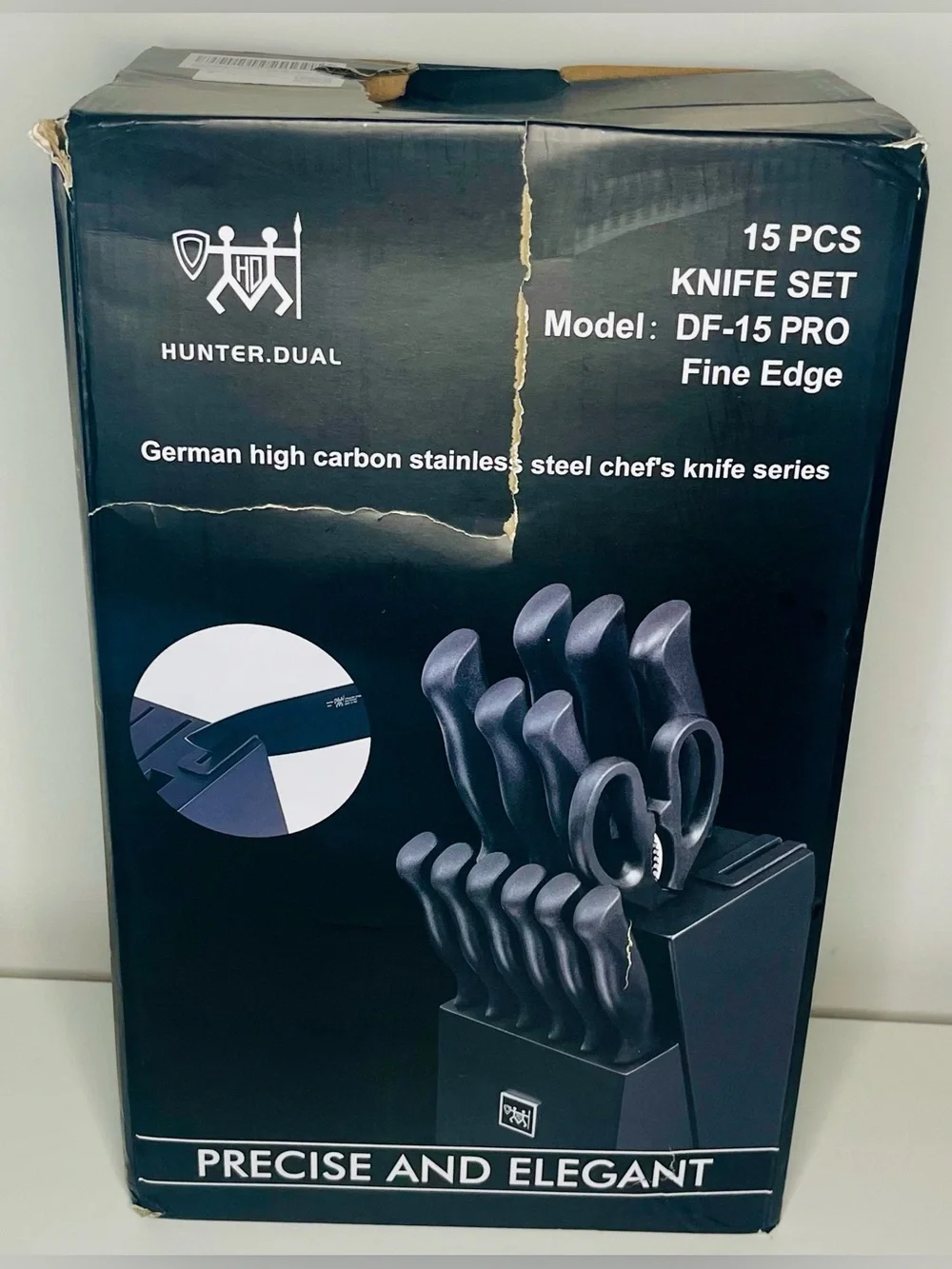 HUNTER.DUAL 15-Piece Knife Set in Black